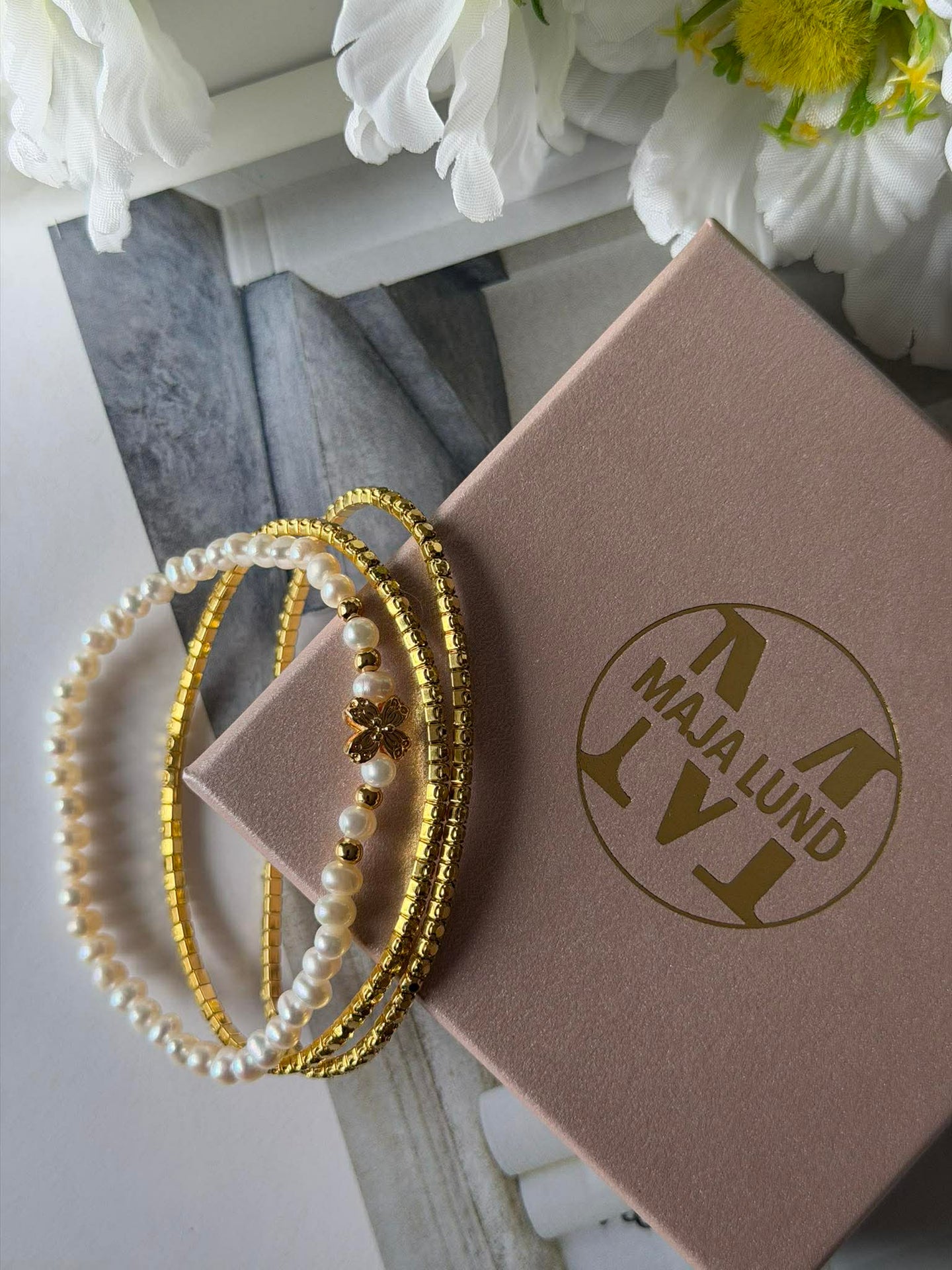 Armband Vega Set/3 - Echte Süßwasserperlen