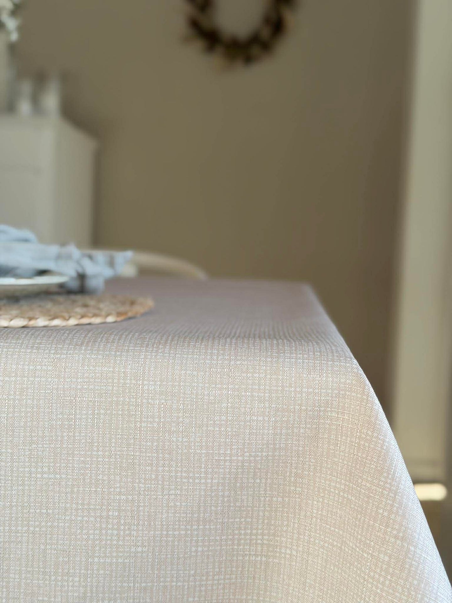 Wasserabweisende Tischdecke - Beige