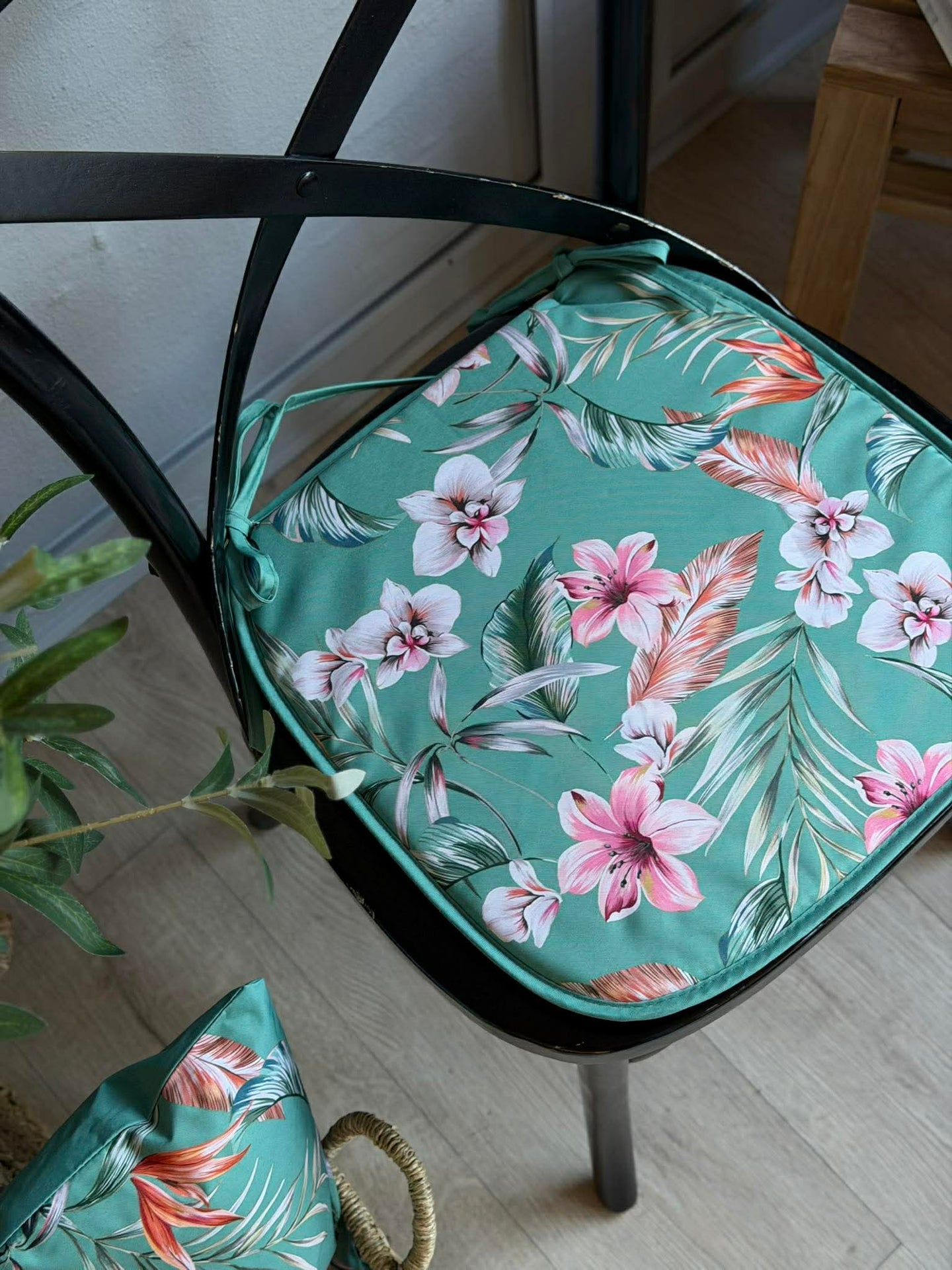 Stuhlkissen Bloom - Petrol