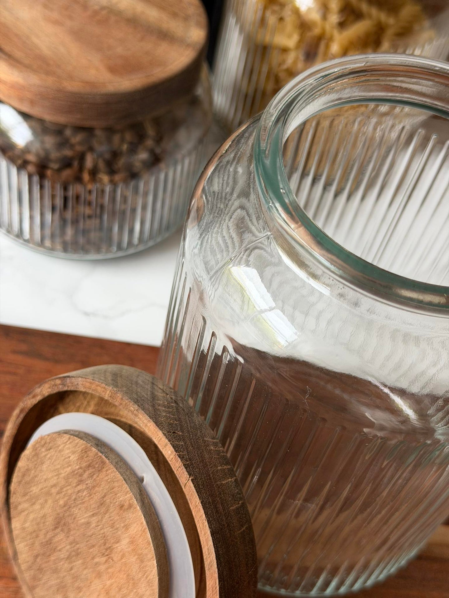 Vorratsglas mit Akaziendeckel - Verschiedene Größen