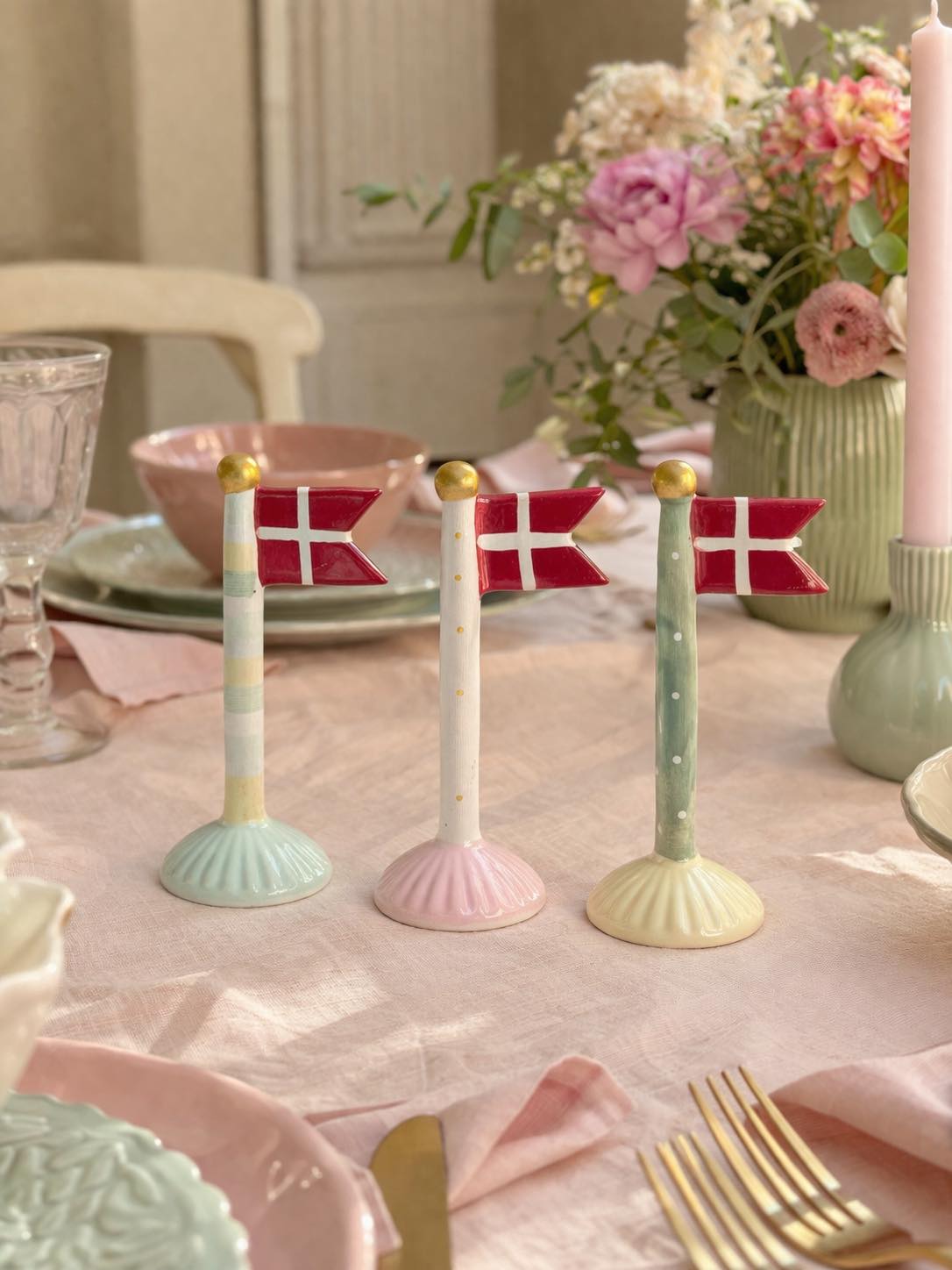 Keramik-Fähnchen – Mix H 14 cm