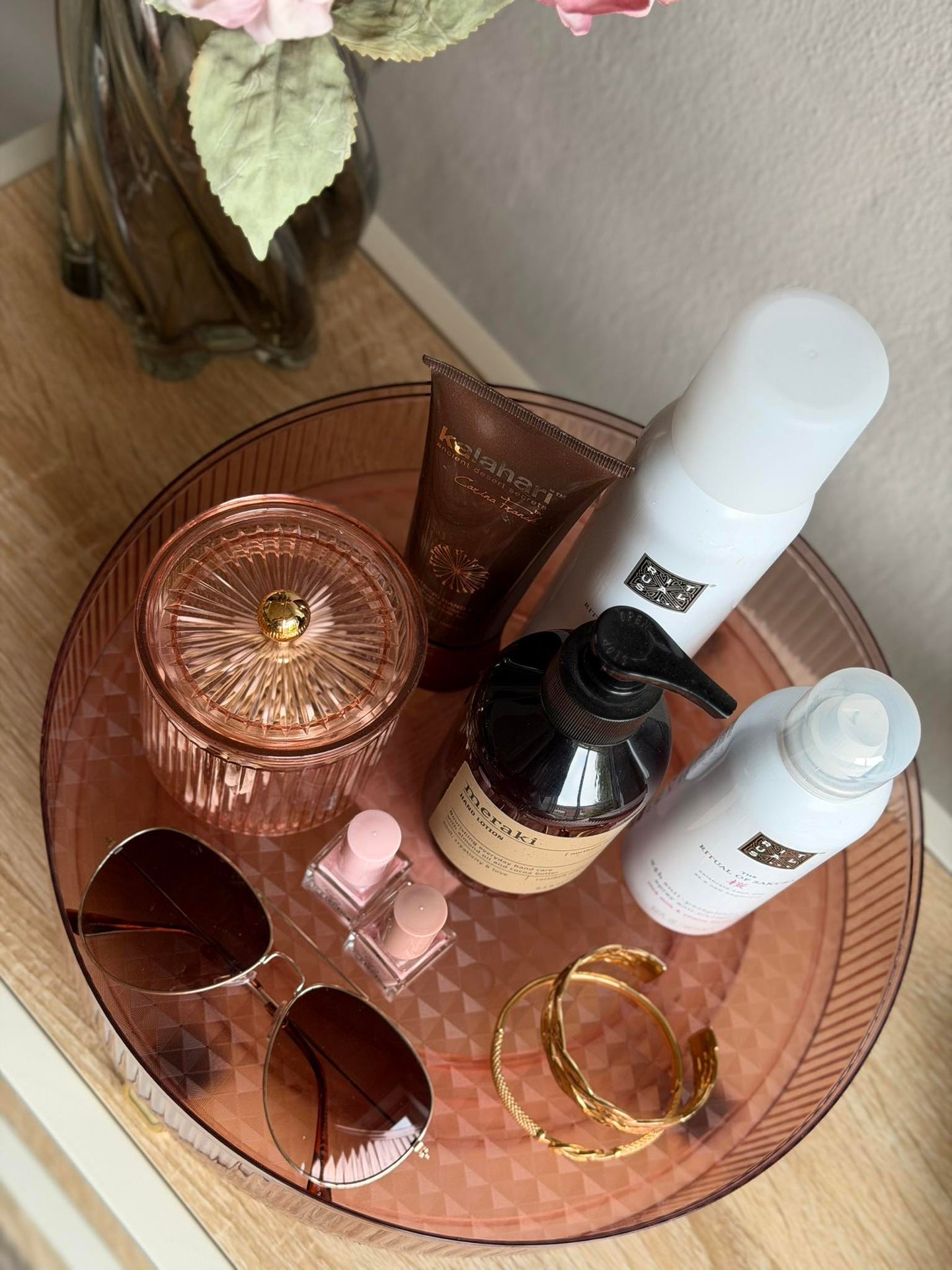 Runder Makeup-Organizer - Rosa