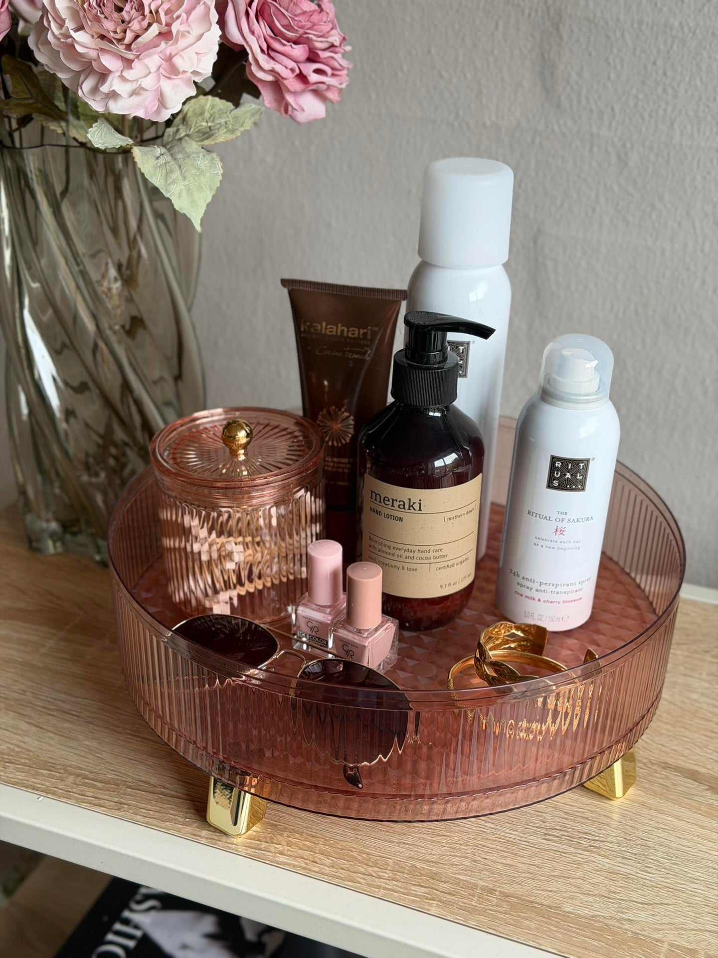 Runder Makeup-Organizer - Rosa