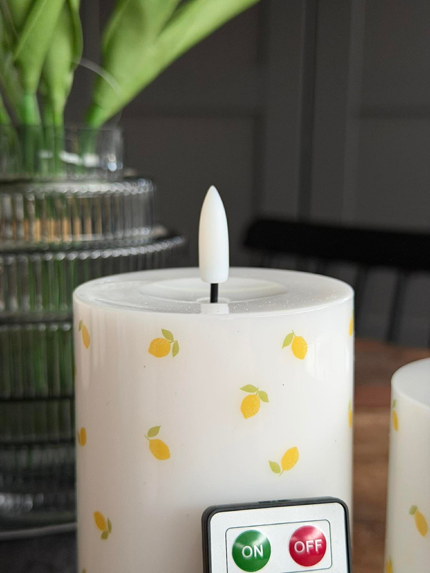 LED-Blockkerzen TWINKLE Citrus - Set mit 2 Stk