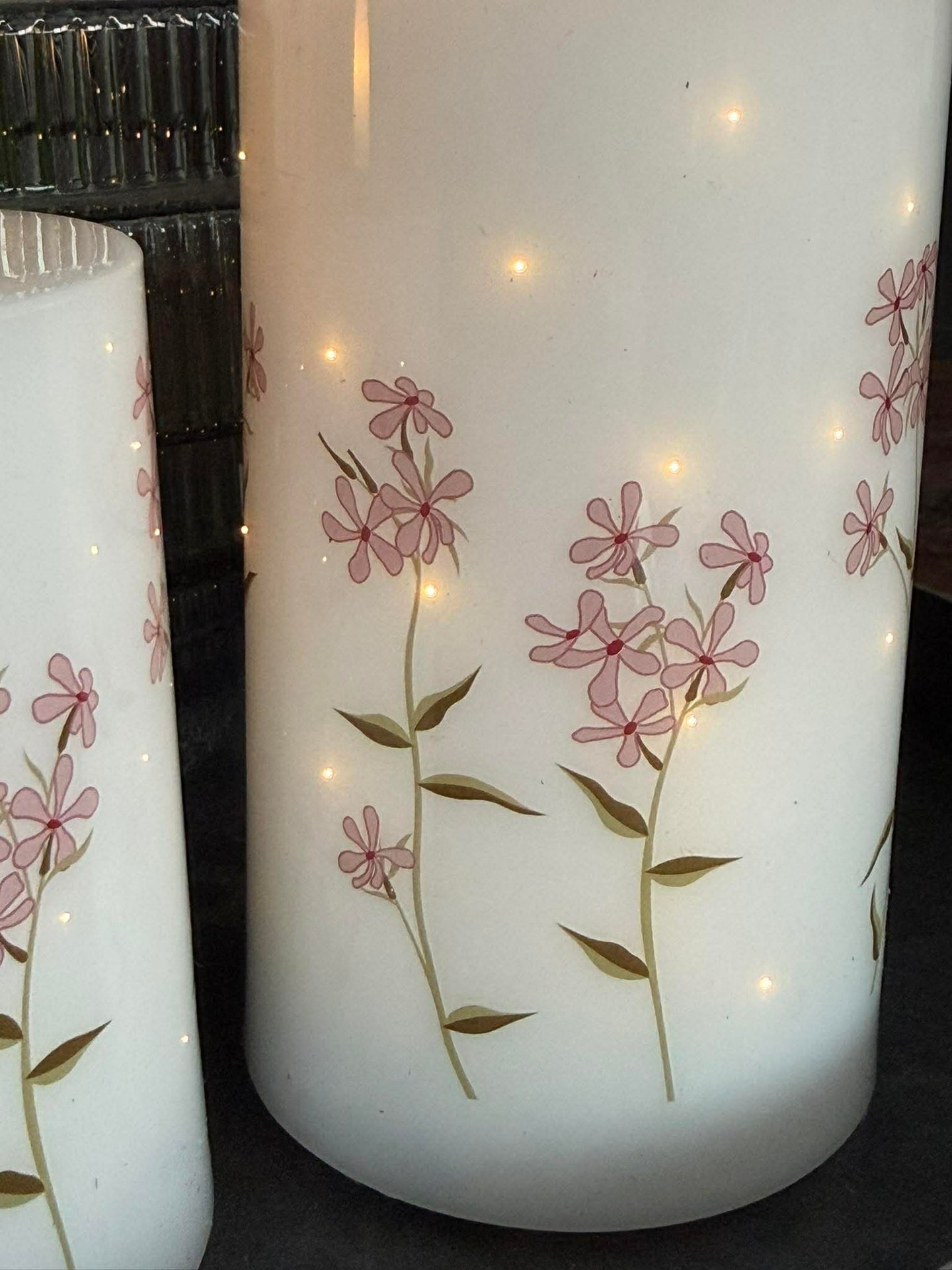 LED-Stumpenkerzen TWINKLE flower - Set mit 2 Stk.