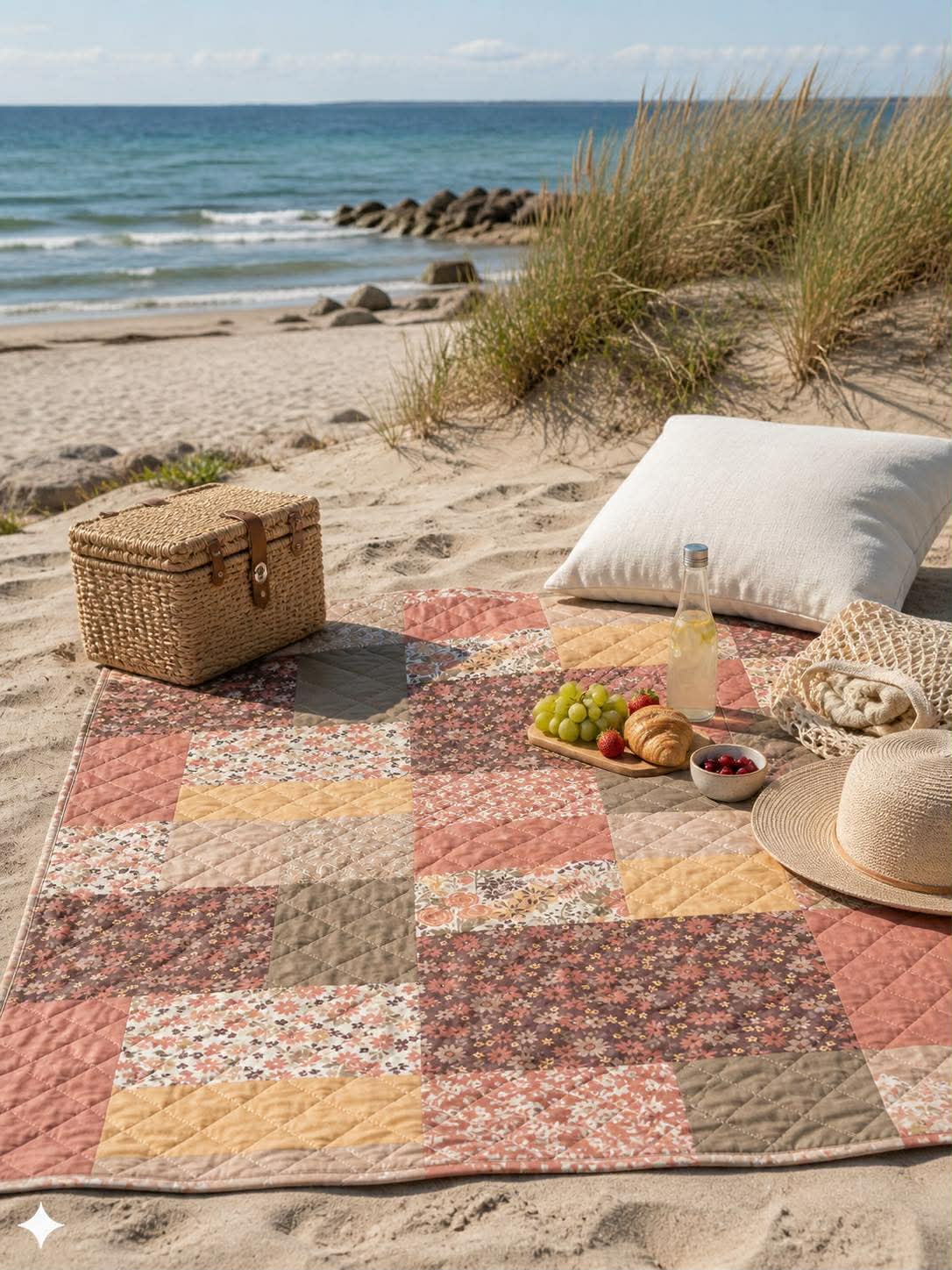 Picknickdecke - Braun Patchwork