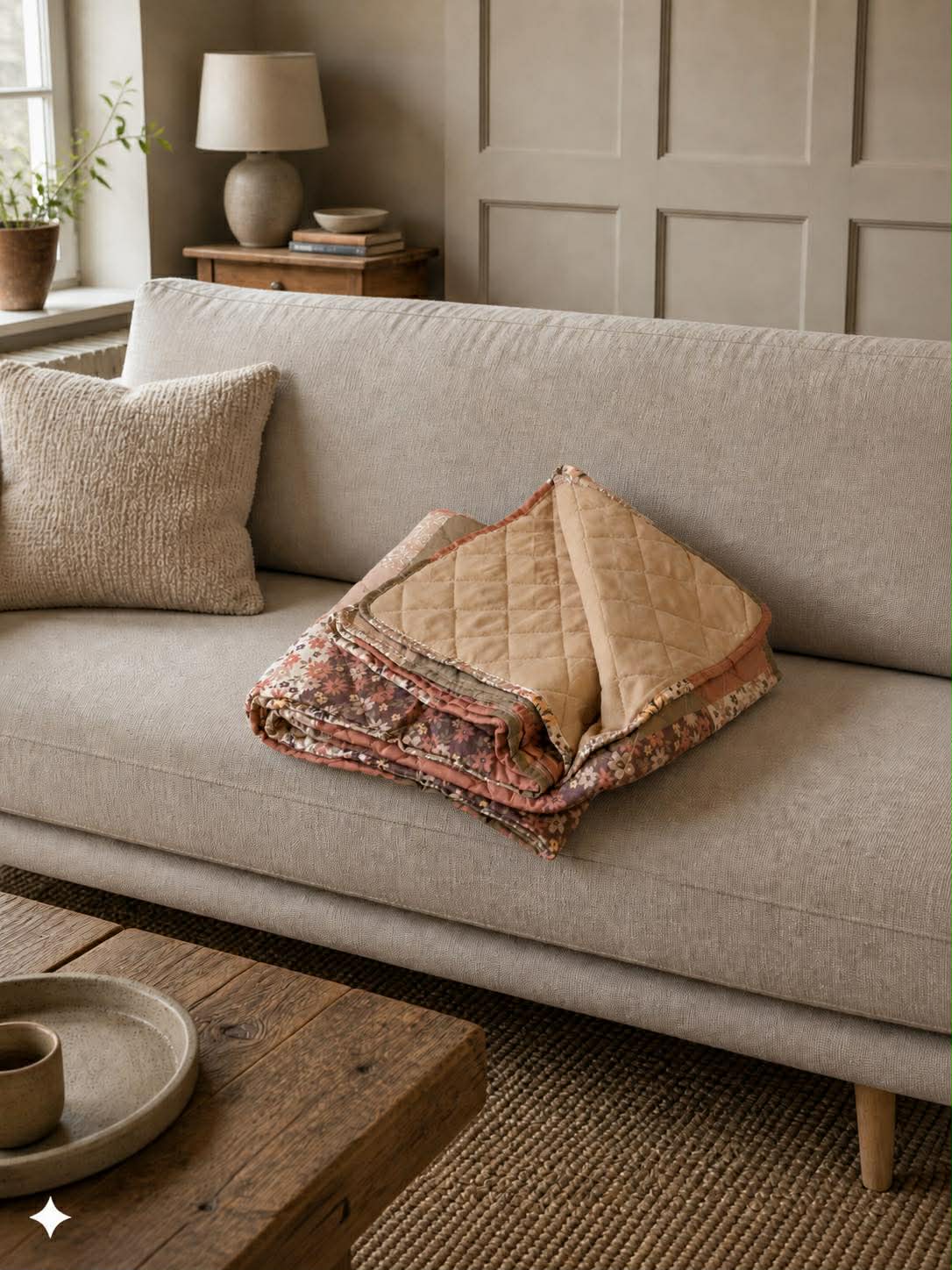 Picknickdecke - Braun Patchwork