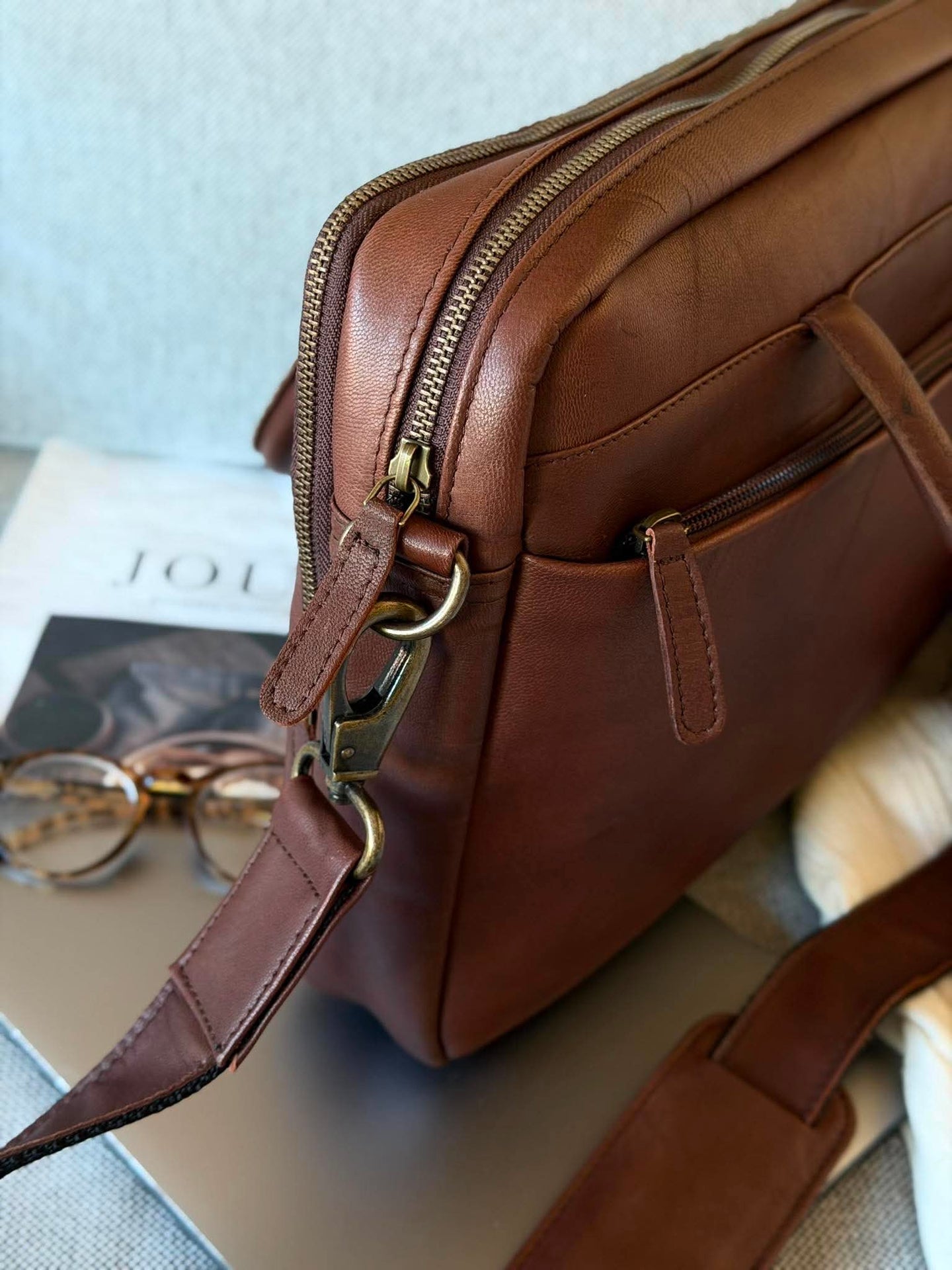 Laptoptasche Faust doppelt - Dark brown