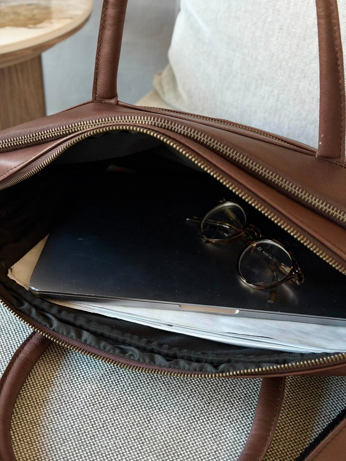 Laptoptasche Faust doppelt - Dark brown