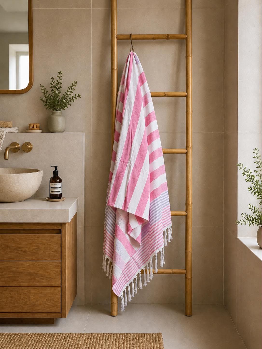 Hammam-Handtuch mit Frottee - Mehrere Farben