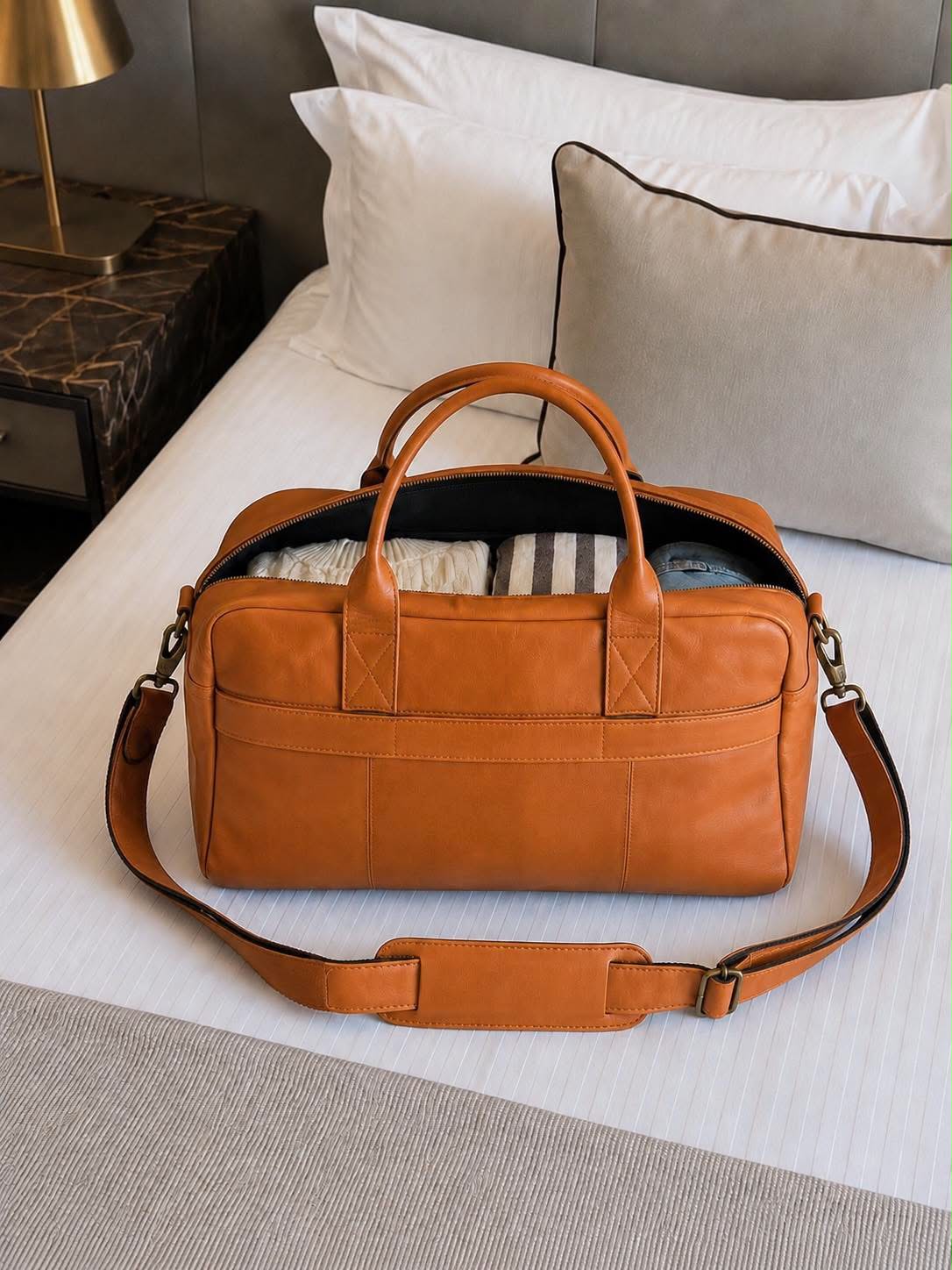 Weekender-Tasche Small Faust - Cognac