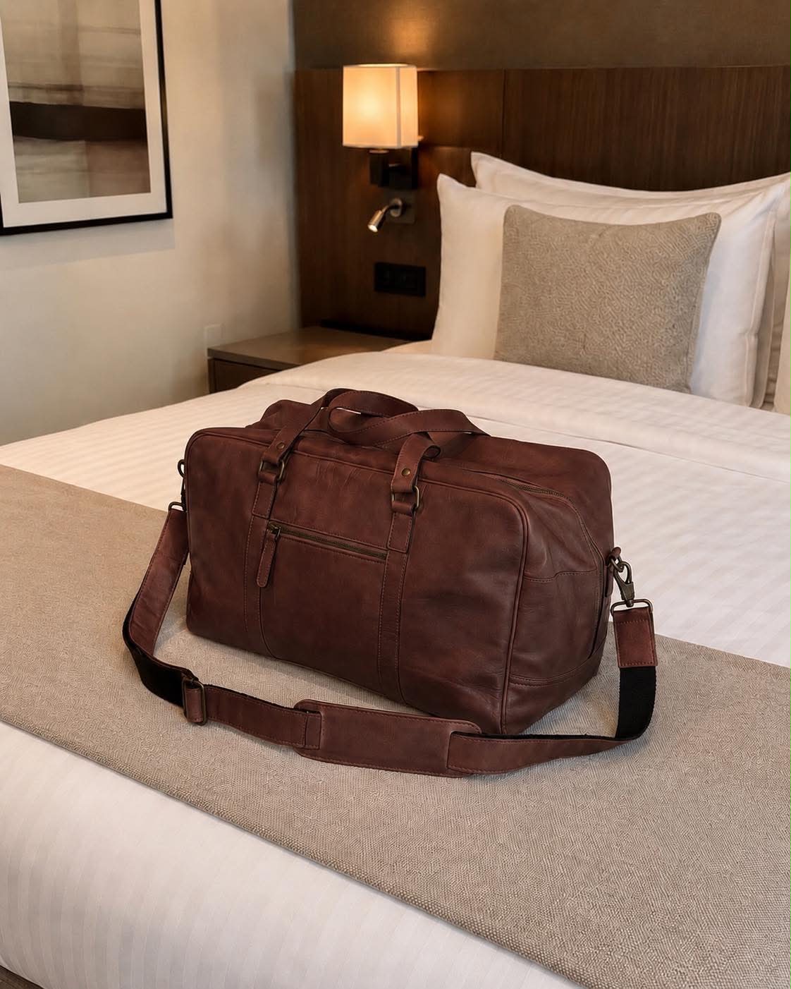 Weekender-Tasche Faust - Dark cognac