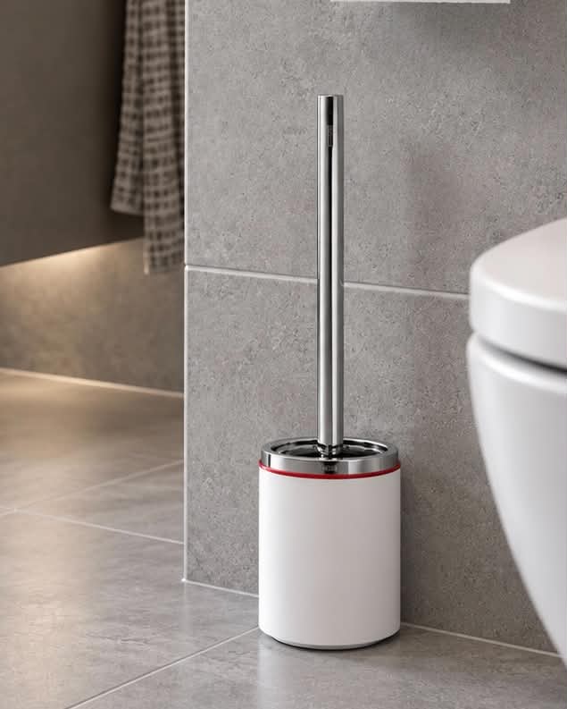 Toilettenbürste Mafalda – Weiß mit rotem Rand