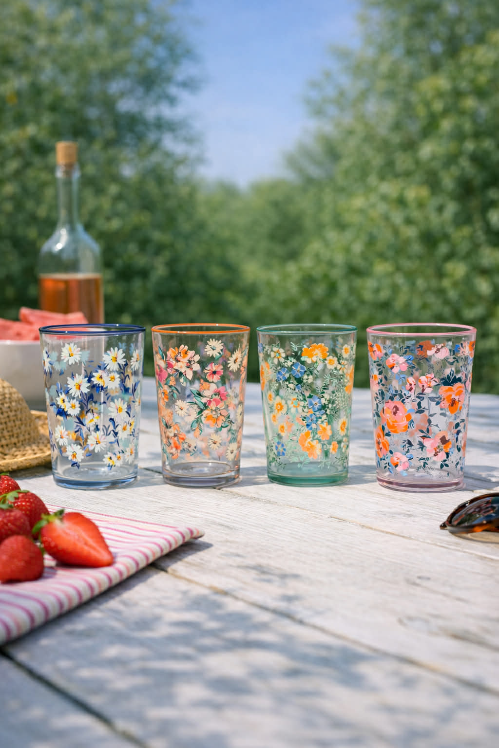 Trinkgläser Flora - Packung mit 4 Stück