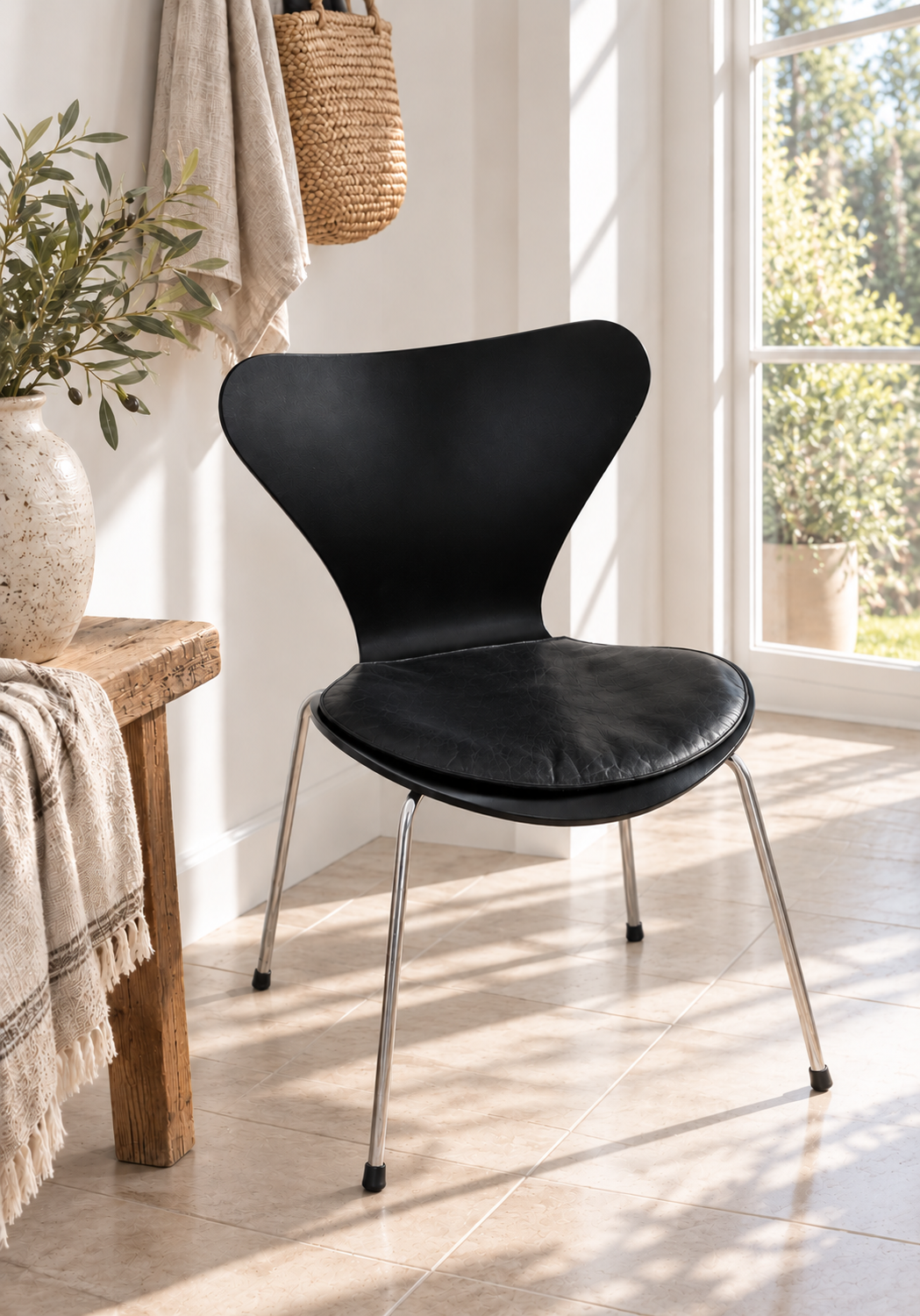 Ledersitzkissen Schwarz - Modell 7
