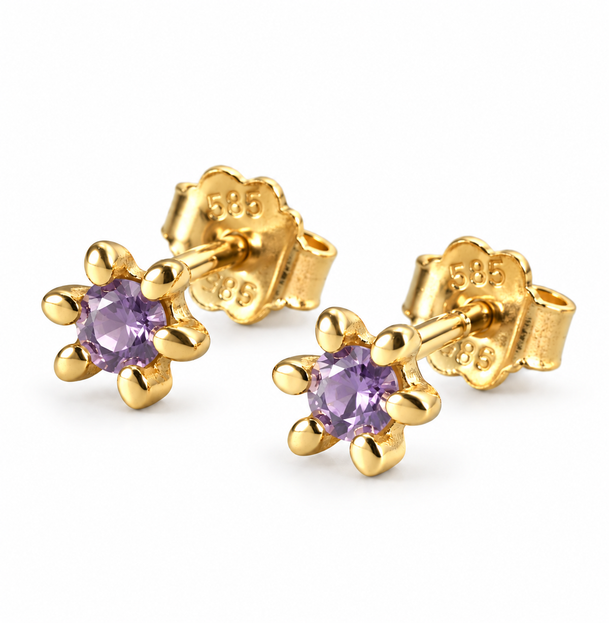 Ohrstecker GIA – Violet 18K vergoldet