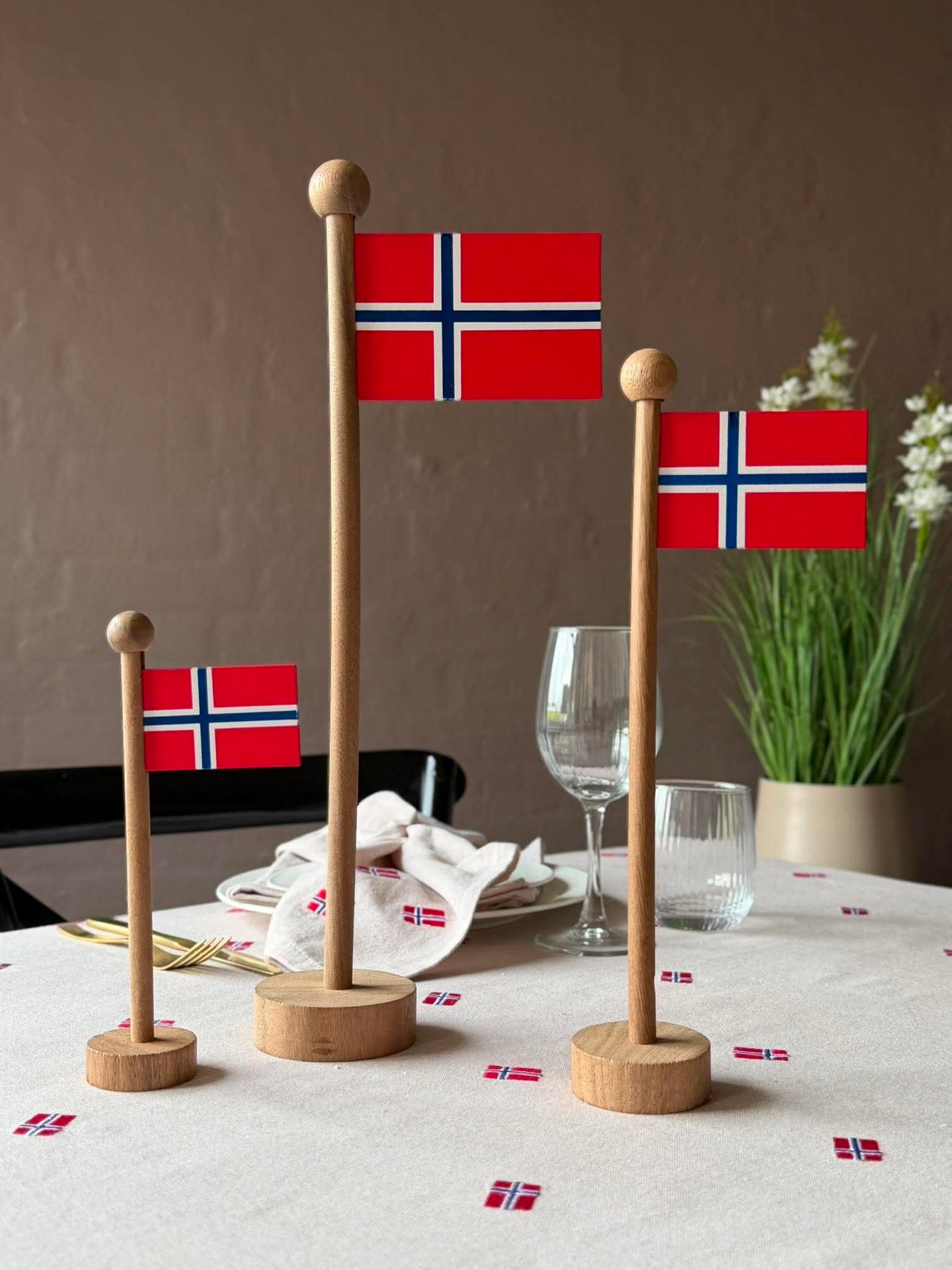 Norsk Flag wood - Mehrere Größen