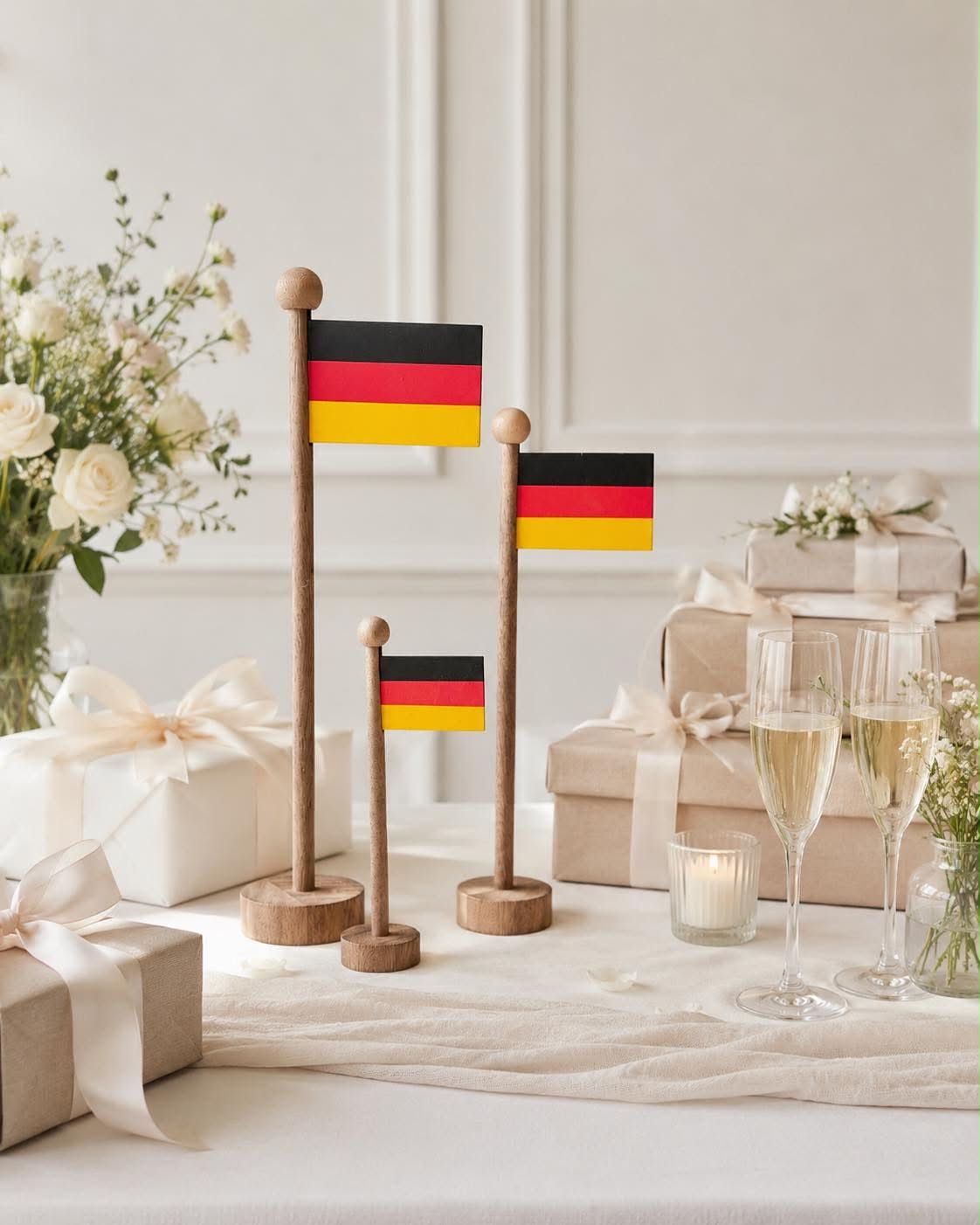 Deutsche Flagge wood - Mehrere Größen