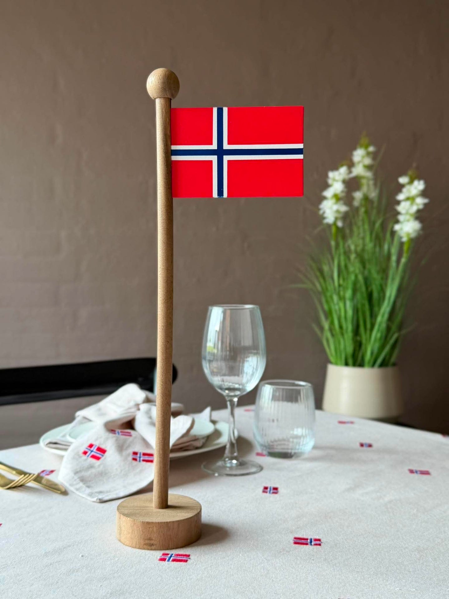 Norsk Flag wood - Mehrere Größen