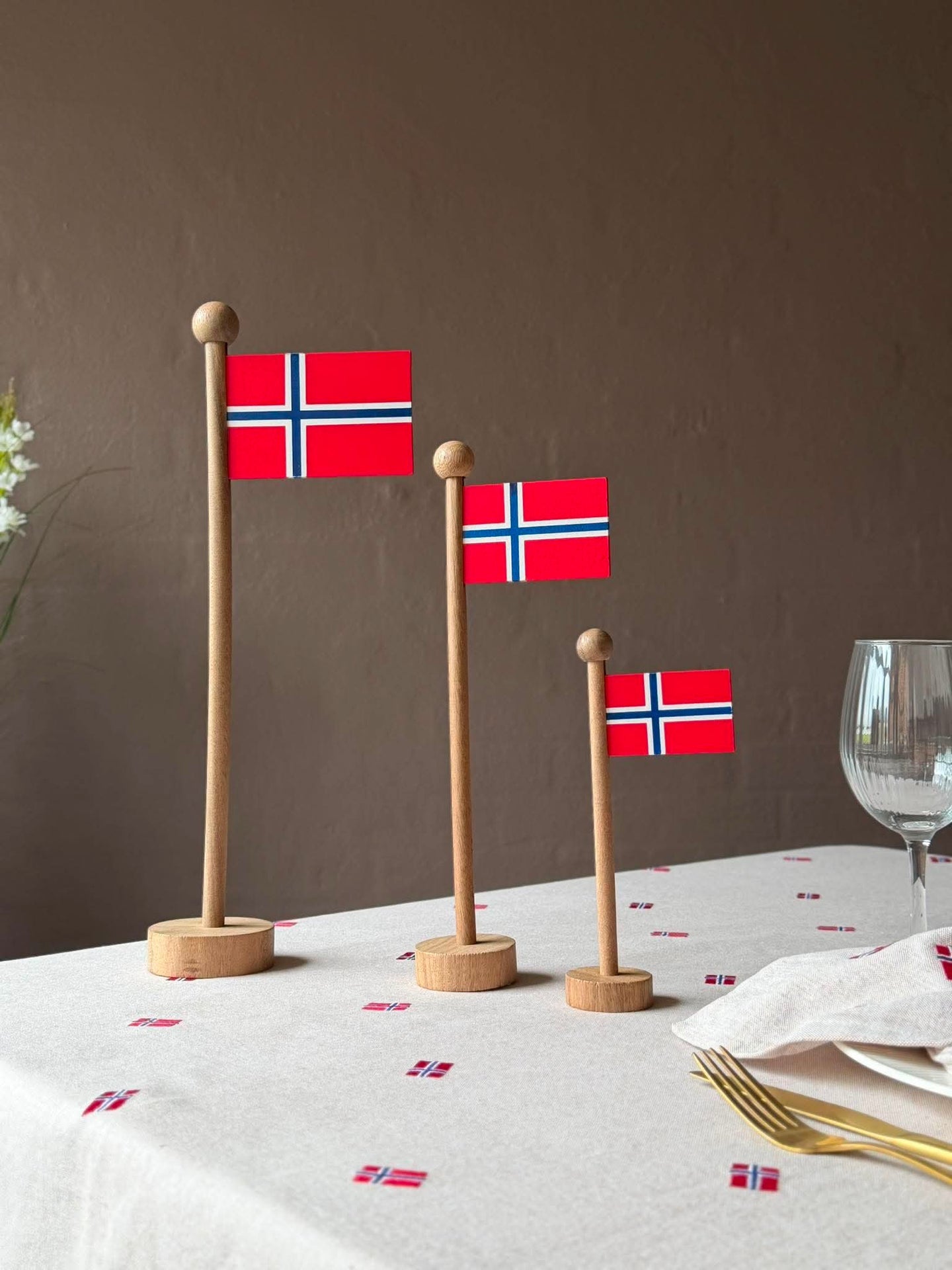 Norsk Flag wood - Mehrere Größen