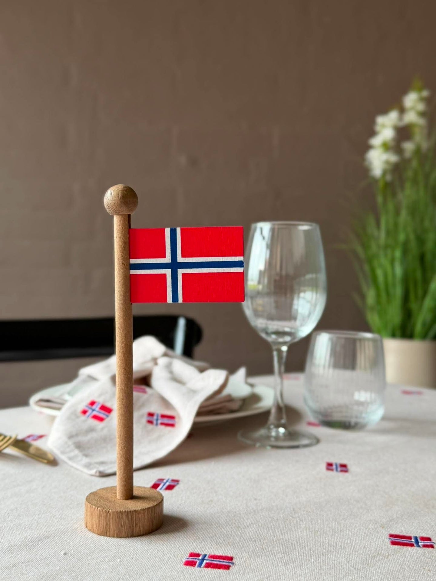 Norsk Flag wood - Mehrere Größen