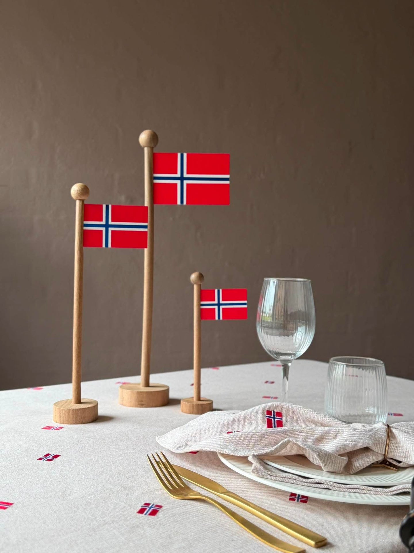 Norsk Flag wood - Mehrere Größen