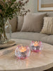 Kerzenhalter rosa Blume - Set mit 2 Stk