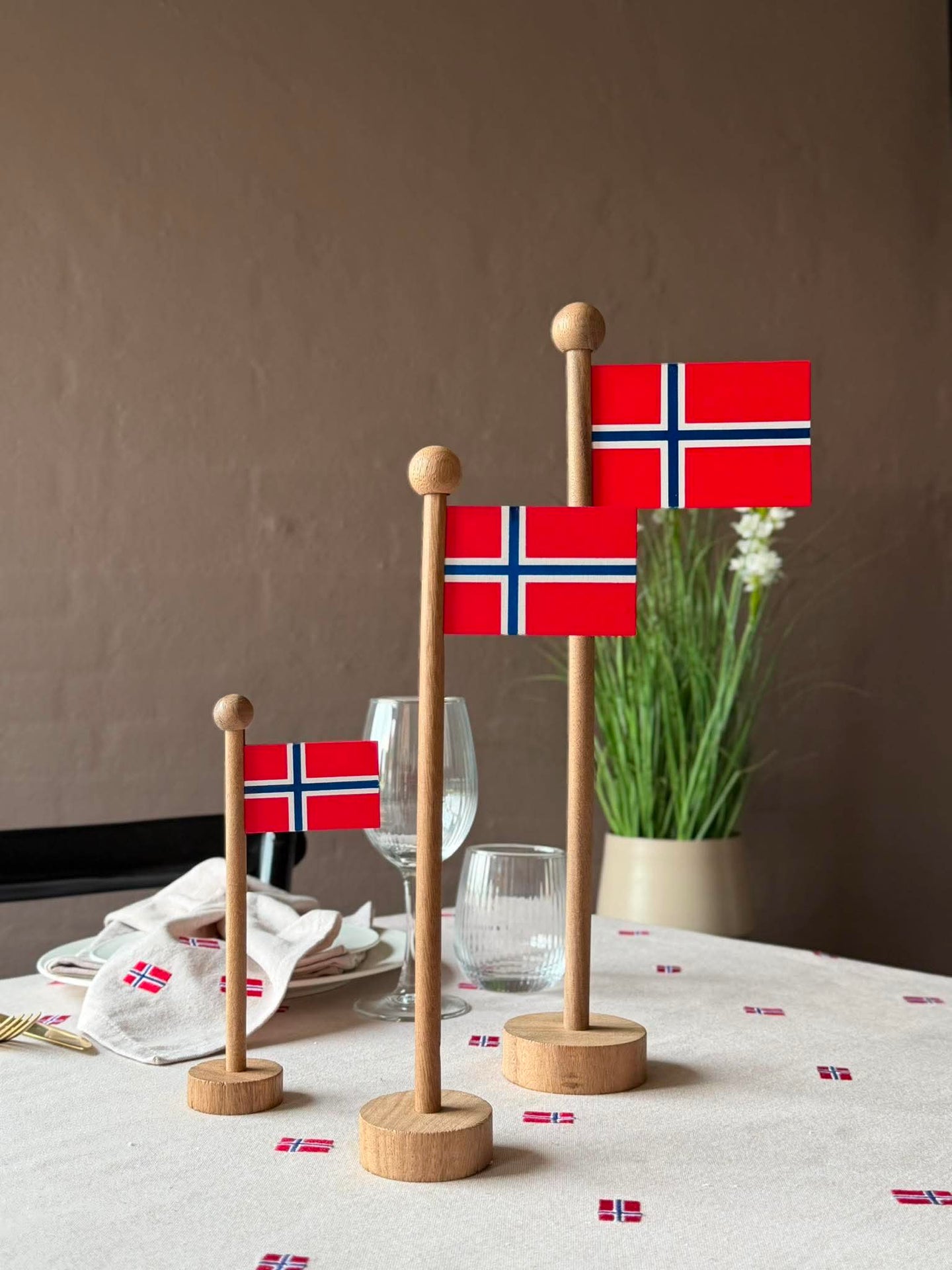 Norsk Flag wood - Mehrere Größen
