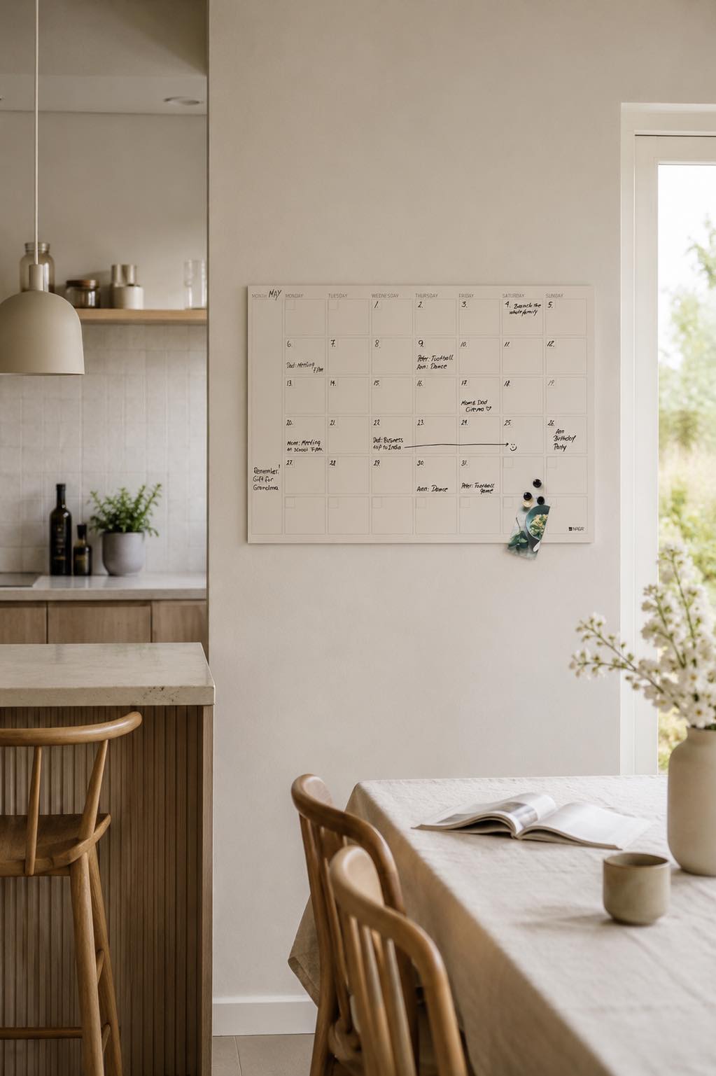 Magnettafel beige - Monatsplaner