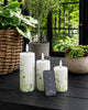 Außen-Blockkerzen Green Flower - Set mit 3 Stück
