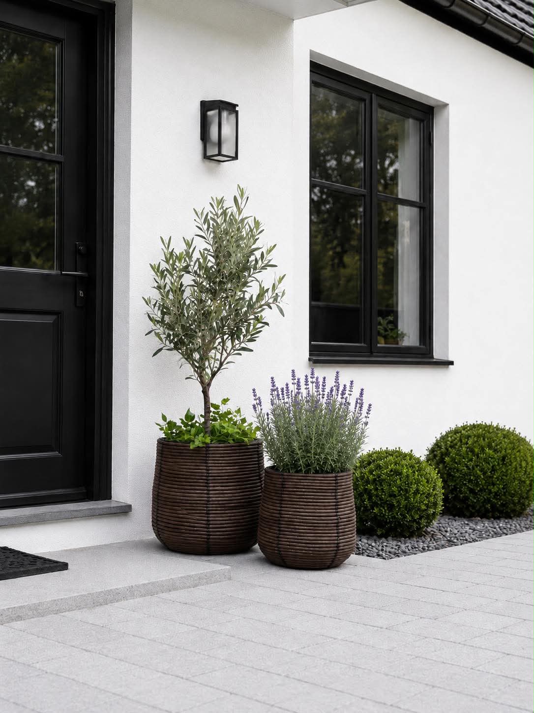 Pflanzenkörbe RATTAN – Set mit 2 Größen