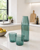Nine Milk Glas + Karaffe - AQUA