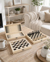 3-in-1-Brettspielset aus Holz