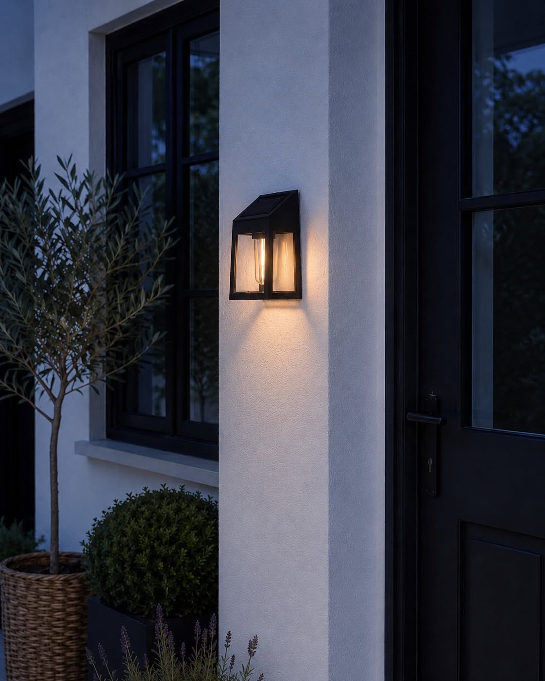 Wandleuchte mit Solarzellen, Set mit 2 Stück