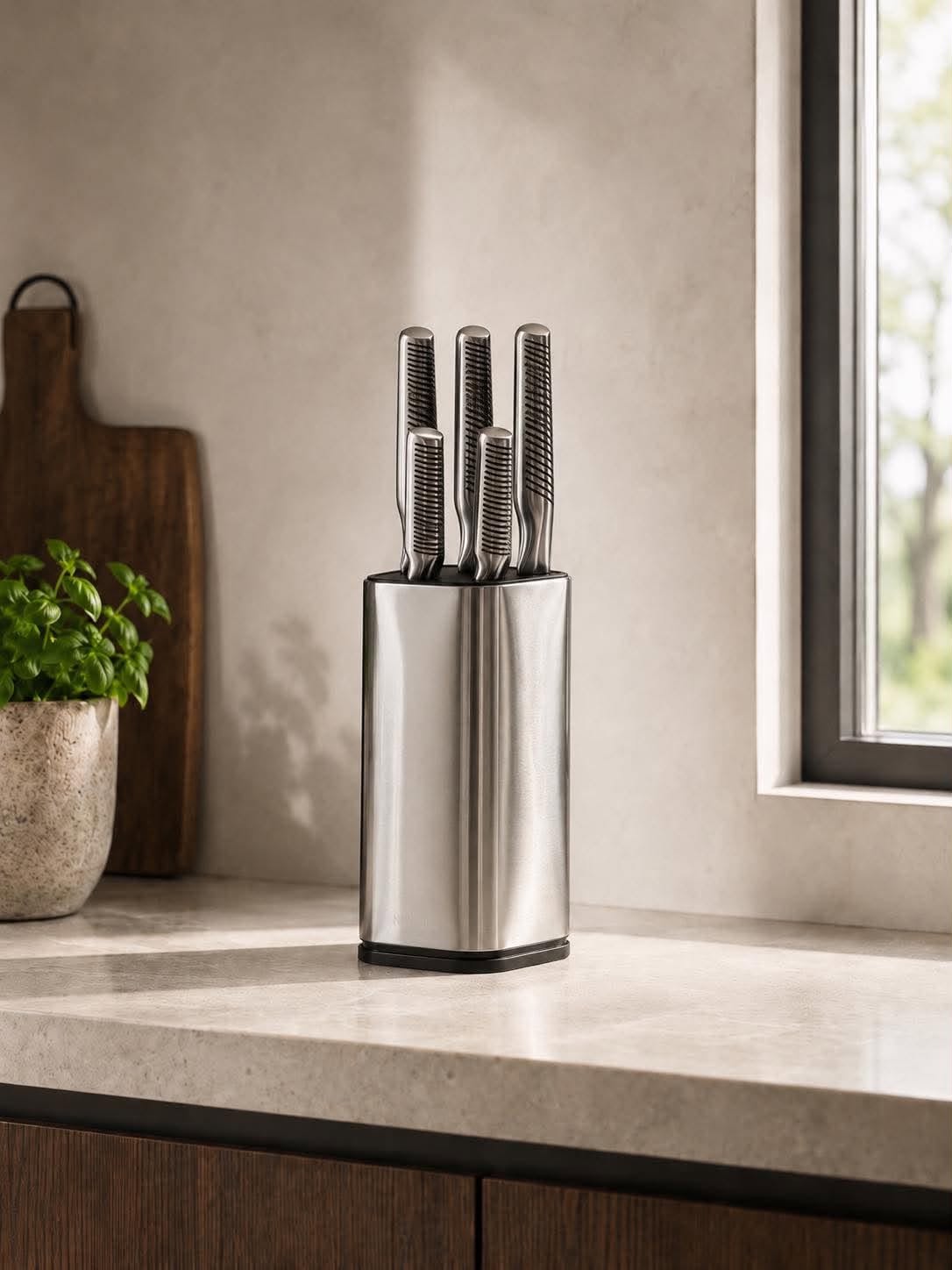 Knivsæt - sæt med 5 stk - stainless steel
