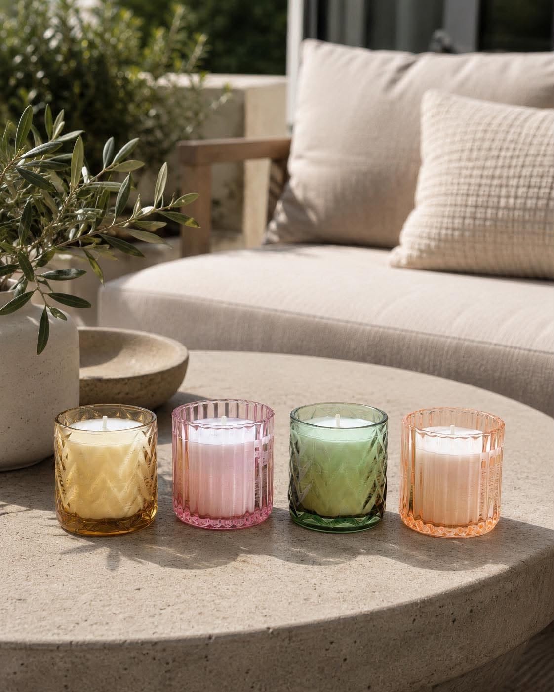 Citronella-Kerze im Glas - Color Mix
