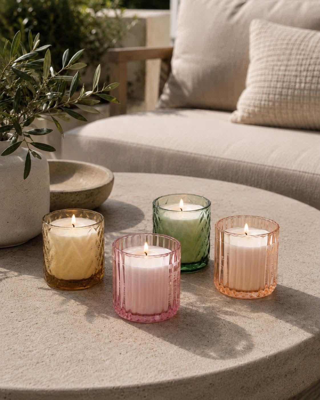 Citronella-Kerze im Glas - Color Mix