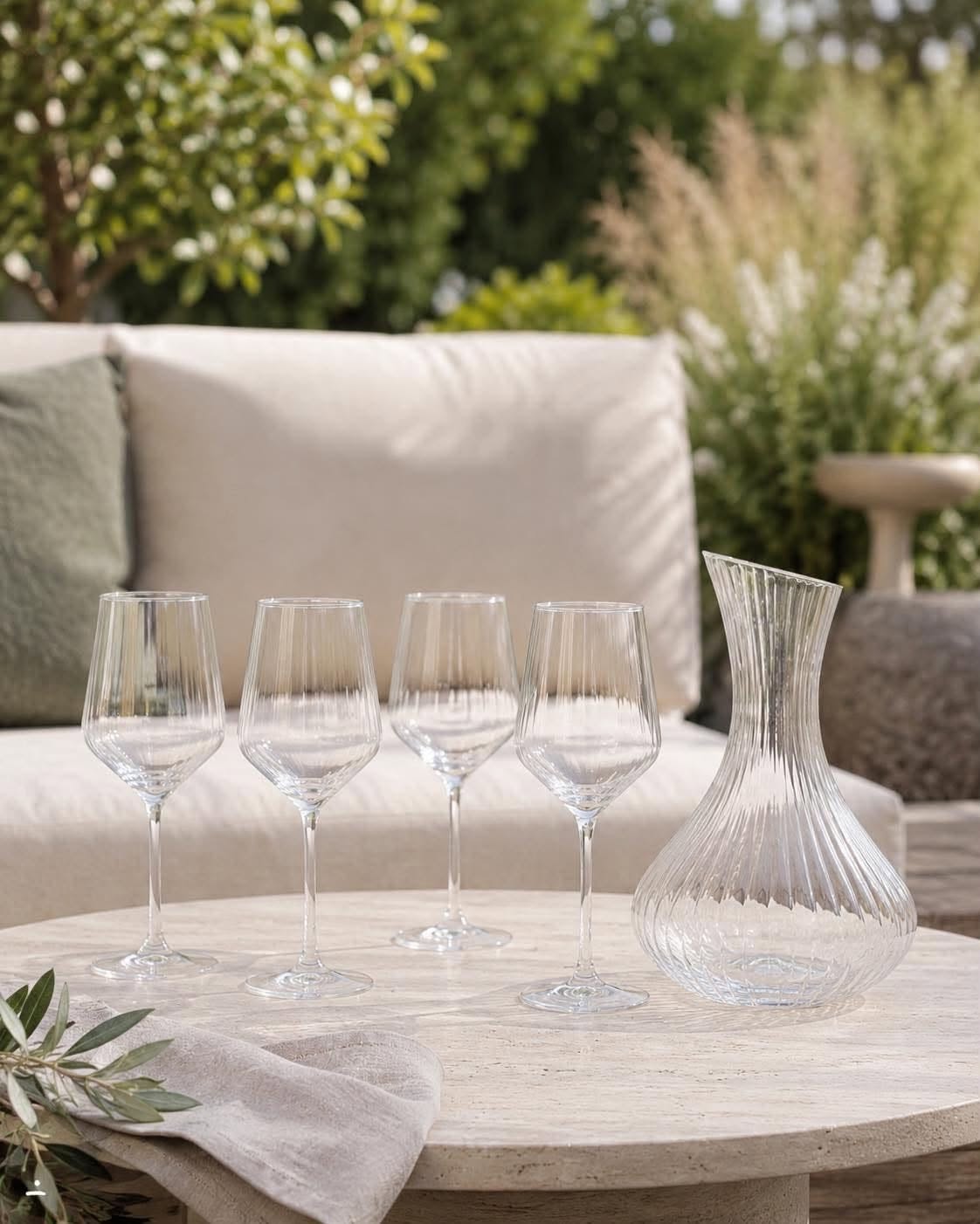Karaffelsæt i glas (5 dele) – Karaffel og vinglas