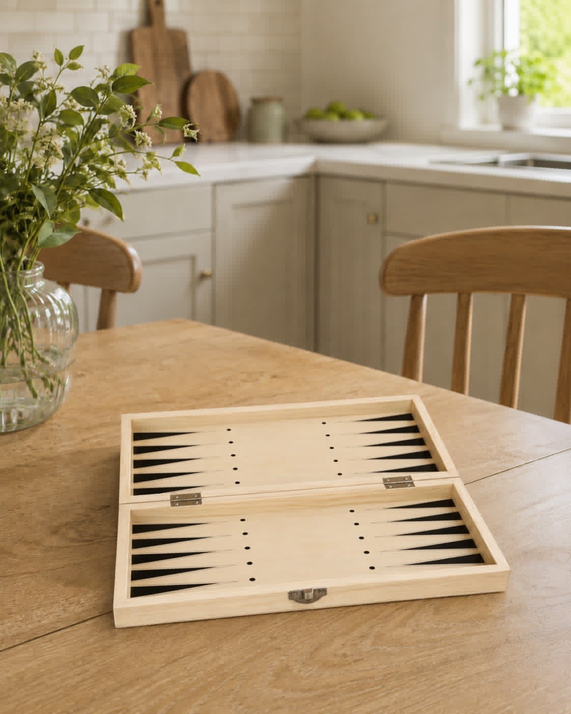 3-in-1-Brettspielset aus Holz