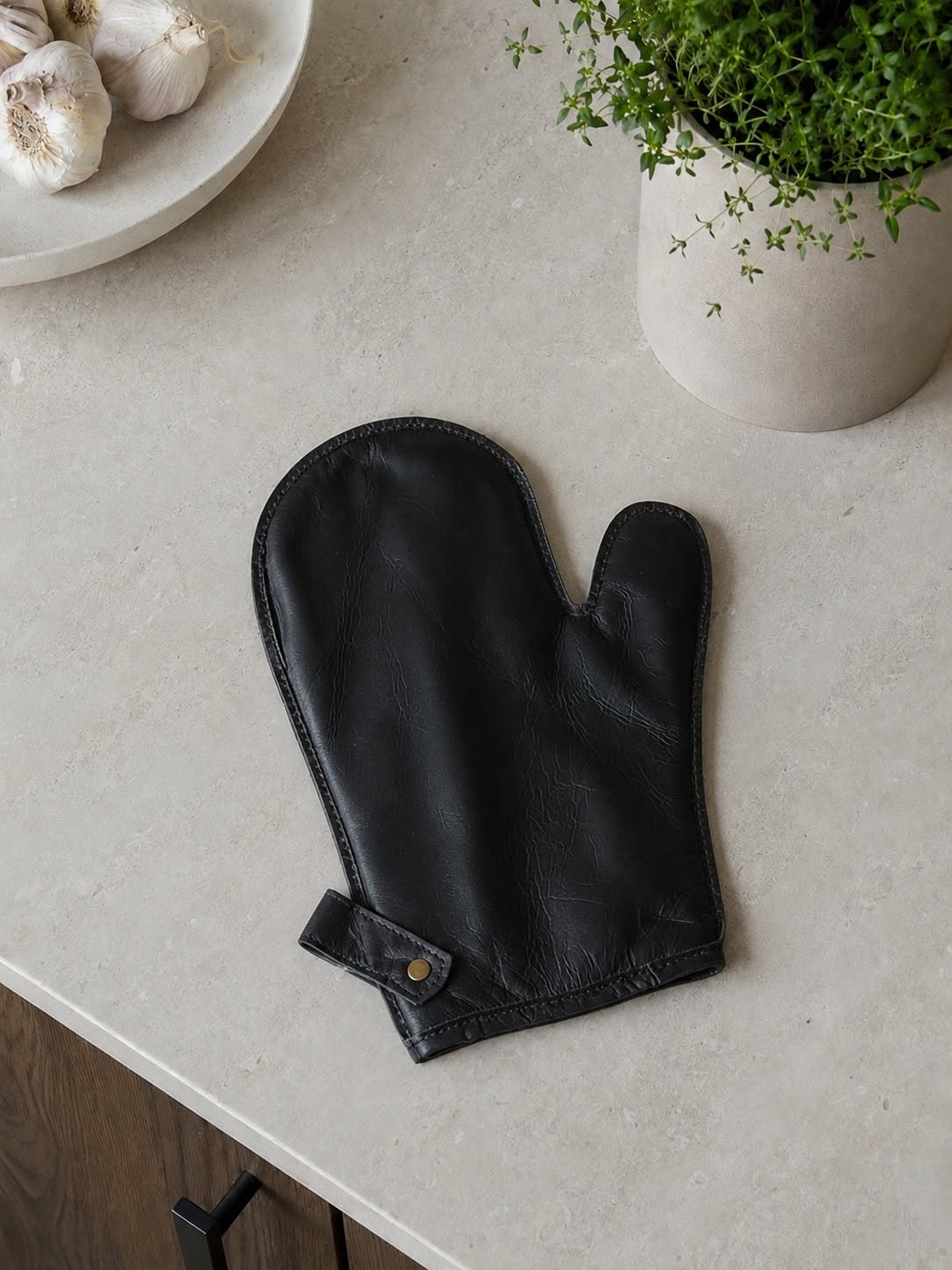 Grillhandschuh - Schwarzes Leder