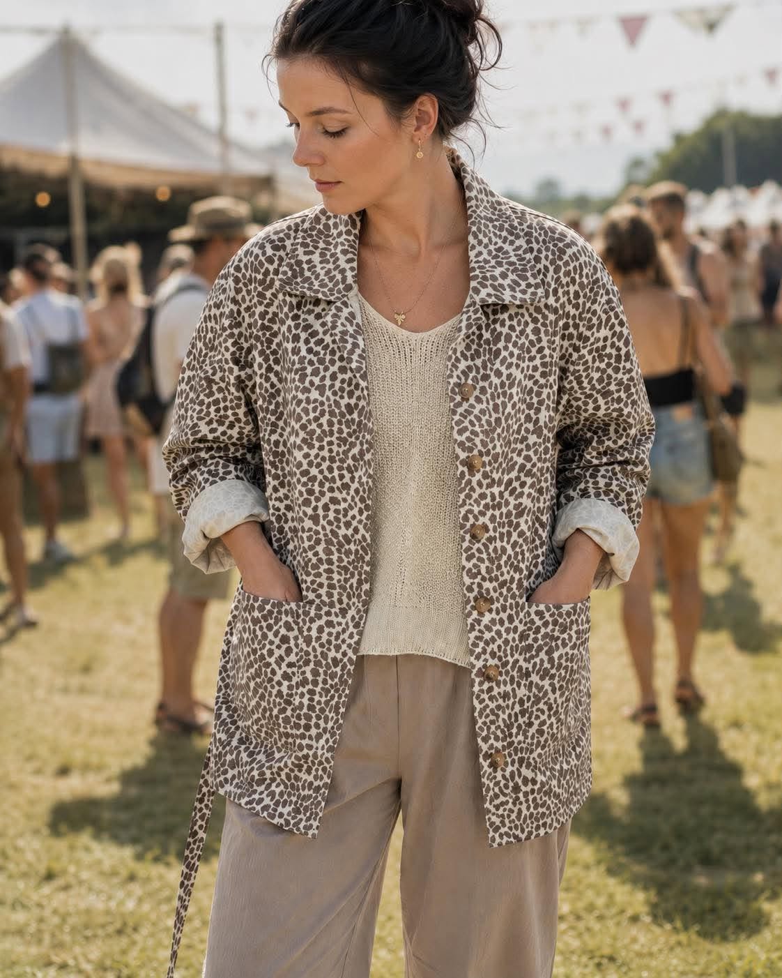 Jacke Canvas Leopard