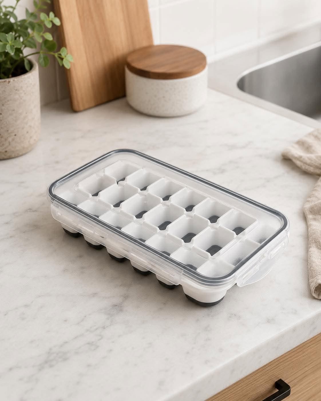 Eiswürfelform mit Deckel