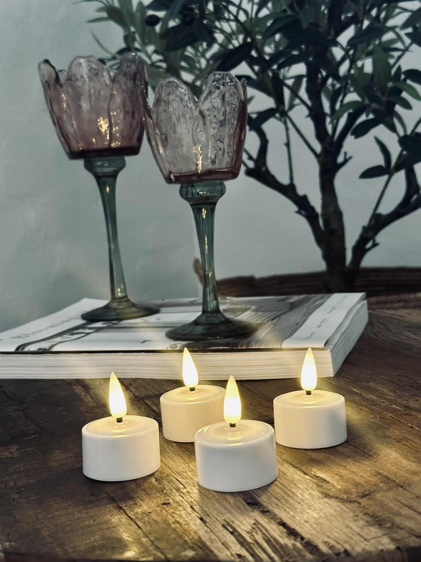 LED-Teelichter - Wiederaufladbar - 4 Stk. Ergänzung