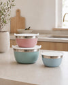 Schüsseln mit Deckel PASTEL – Set mit 3 Schüsseln