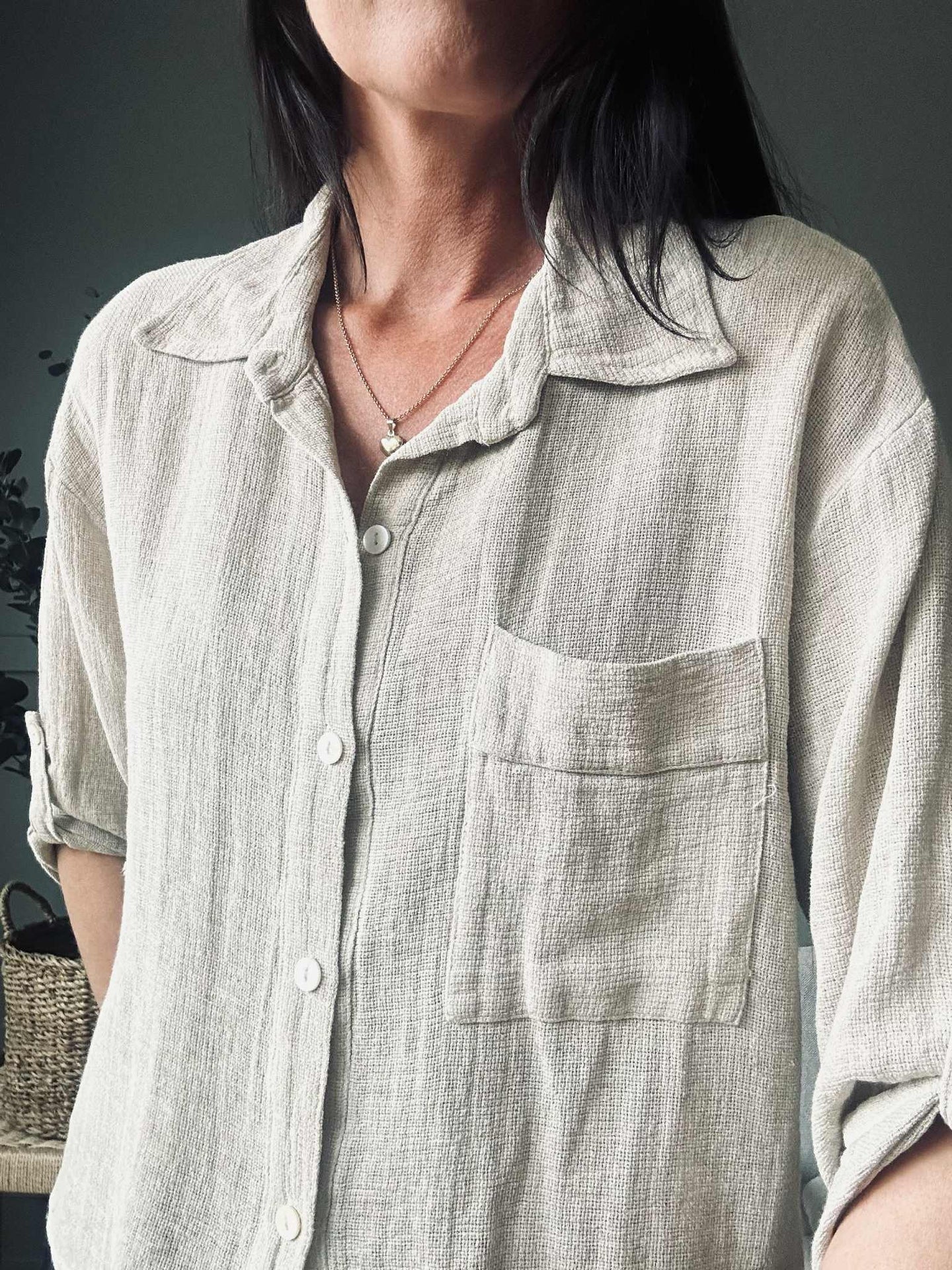 Bluse Milla - Leinenmix beige