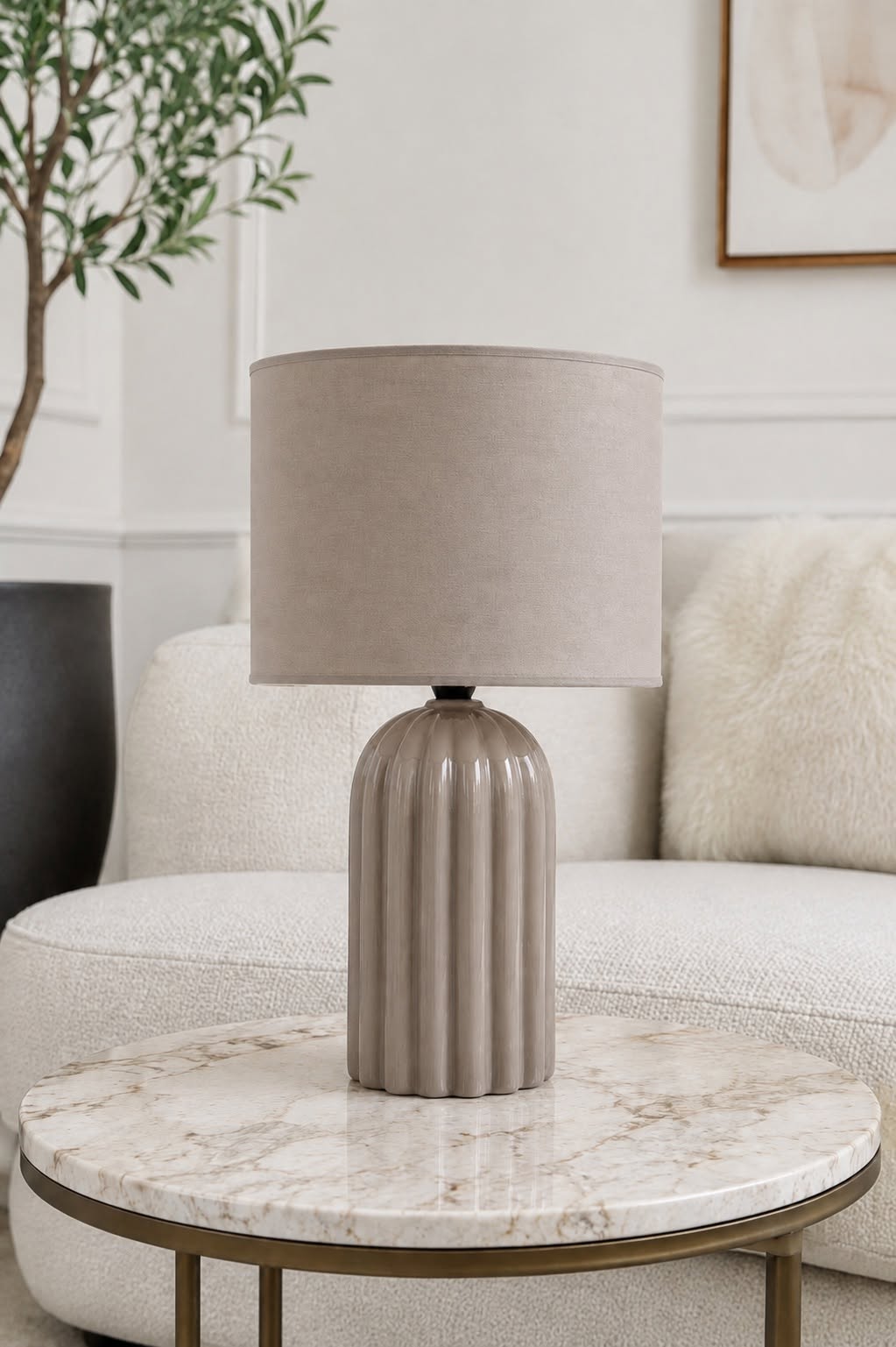 Tischlampe Taupe
