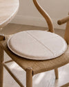 Kissen aus Leder - Beige Dia 38cm