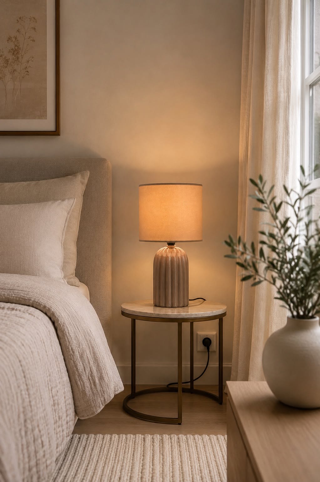 Tischlampe Taupe