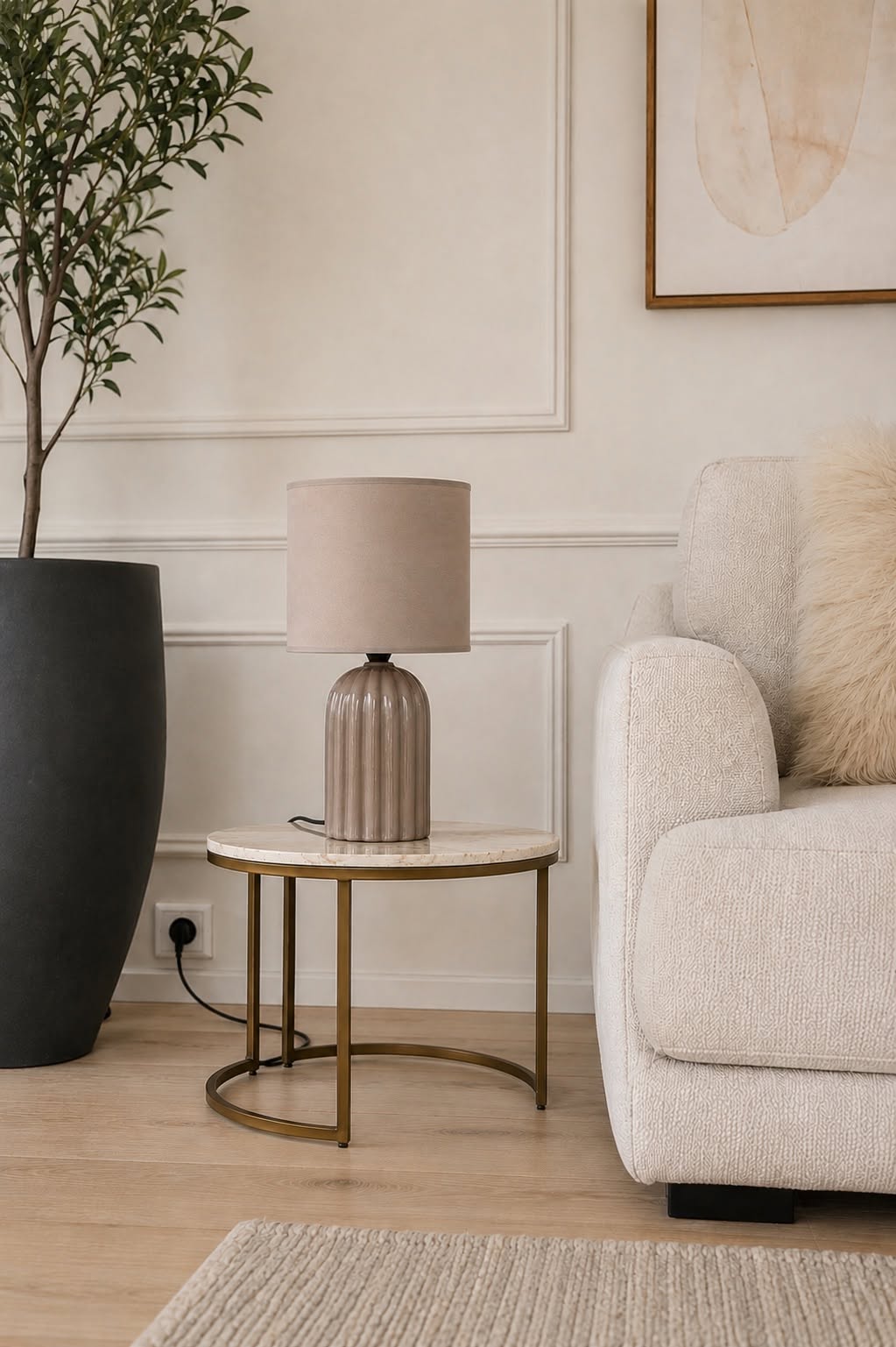 Tischlampe Taupe