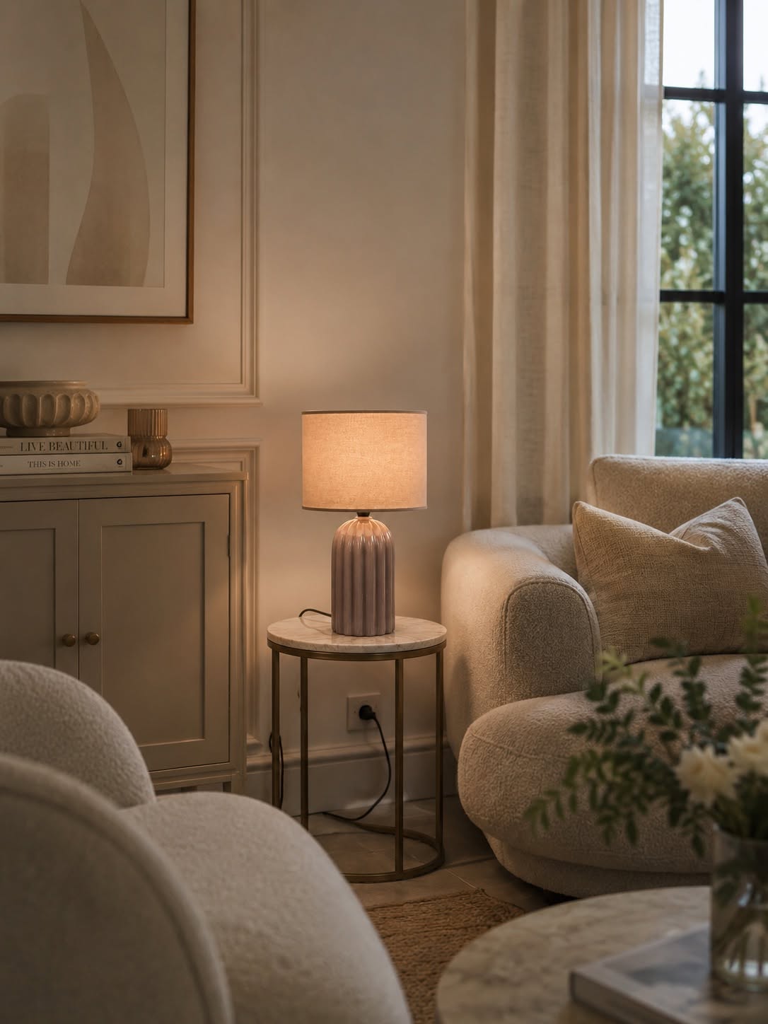 Tischlampe Taupe